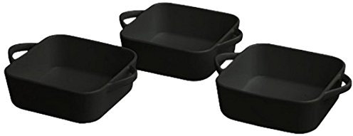 Tognana Mignon - Set di 3 Mini fornelli, Motivo Quadrato, Colore: Nero, 7 cm