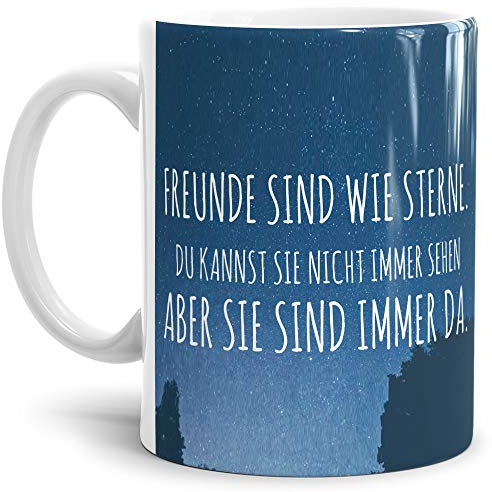 Tasse mit Spruch Freunde Kaffeebecher mit Motiv, bedruckte Tasse mit Sprüchen