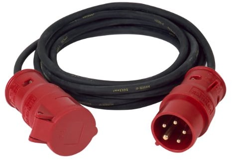 PCE 47450 - Prolunga CEE 16A, 5 m, H05RR-F5G, 1,5 mq, 5 poli