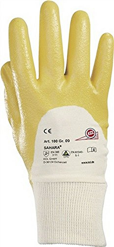 Handschuhe Sahara 100 Gr.9 gelb Nitril L.250mm KCL mit Strickbund, 10 Paar