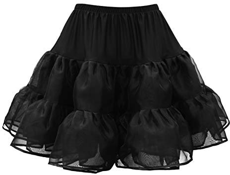BlackButterfly Bambini Raso Organza Sottogonna Gonna (Nero, 9-10 Anni)