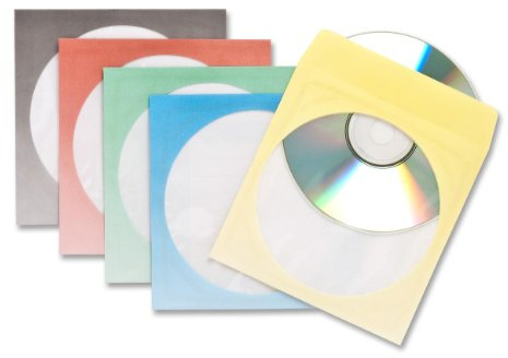Compucessory CD Sleeve Envelopes Paper with Window W126xH126mm Assorted - Ref CCS26504 [Pack 100]