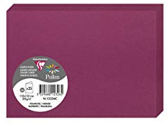 Clairefontaine 12326C Pack of 25 double cards C6 format 11x15,5cm 210gsm Raspberry Colour Invitation cards Events correspondence Pollen range Premium smooth