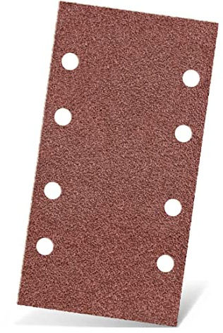 MENZER Red Schleifblätter 180 x 93 mm, 8-Loch (50 Stk.) K80 | f. Schwingschleifer, Normalkorund, Klettbefestigung