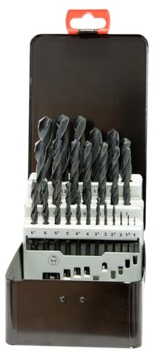 SW-Stahl 80425L Spiralbohrersatz, HSS-R Metallbohrer Set, 25-tlg, 1-13 mm | Profi Bohrer-Sortiment nach DIN 338 fuer Metall, Stahl & Sintereisen, rechtsschneidend in robuster Stahlblechkassette