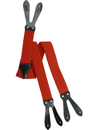 Olata Y Hosenträger zum Knöpfen | Unisex Hosenträger – 3,5 cm. Rot (Normal)