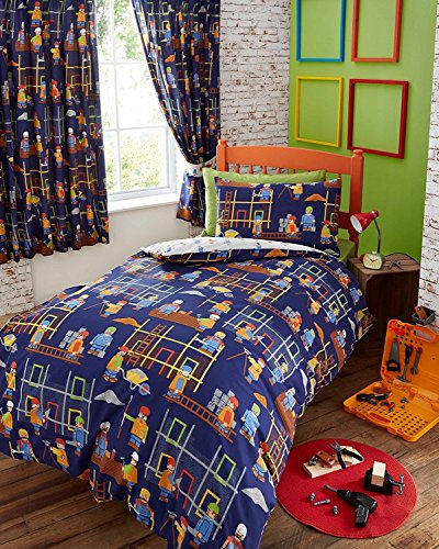 Portfolio Building Site Junior Duvet and Pillowcase Bedding Set, Multicolour, 12397327