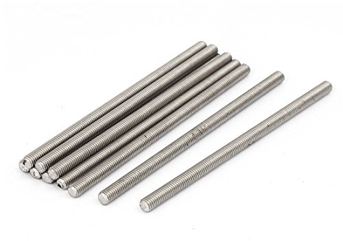 sourcing map 10 Stück Gewindestangen M5x100mm Edelstahl 304 Gewindestift Metrischem Vollgewinde Bar Gewindestäbe für Befestigung CNC-Werkzeugmaschinen 3D-Drucker Industrie Geräte