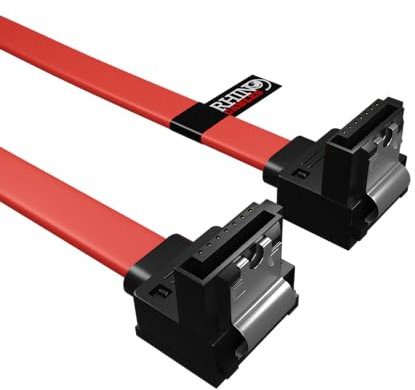 rhinocables 90cm SATA II Cable Serial ATA Hard Drive Data LOCKING Lead - Right Angled to Right angled Hea