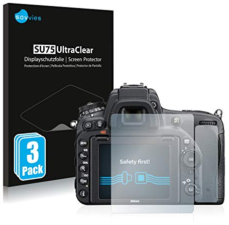 Savvies 6 Stück Schutzfolie für Nikon D750 Displayschutz-Folie Ultra-Transparent