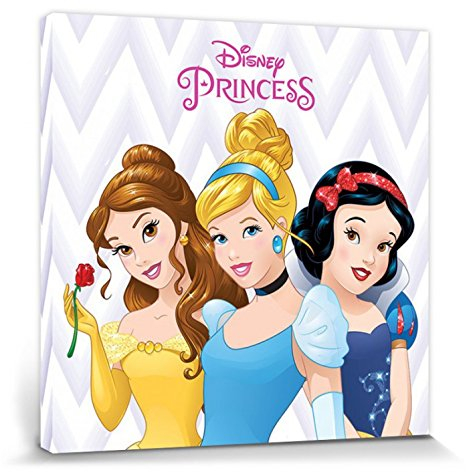 1art1 Disney Prinzessin Poster Belle, Aschenputtel Und Schneewittchen Bilder Leinwand-Bild Auf Keilrahmen | XXL-Wandbild Poster Kunstdruck Als Leinwandbild 40x40 cm