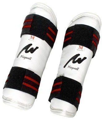 Playwell Kampfsport Elite Weiß Vinyl Unterarm Schutz - Weiß, X-Small