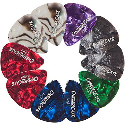 ChromaCast CC-CP-LIGHT-10PK(A) Pearl Celluloid Guitar Picks, 10-Pack, Light