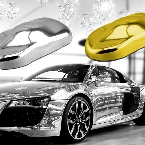 TipTopCarbon 7,89€/m² Chrom Autofolie Silber 1m x 1,52m Auto Folie BLASENFREI mit Luftkanälen 3D Flex