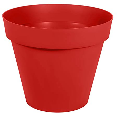 EDA - Pot de Fleur Rond Toscane Ø 80 cm - Volume 170 L - Ø 79 x H.66 cm - Rouge Rubis