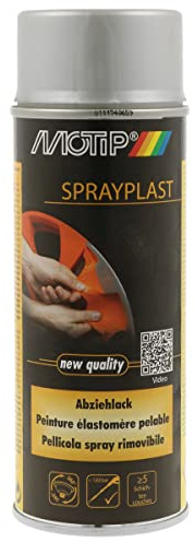 MOTIP SPRAYPLAST Abziehlack Silber seidenglänzend 400 ml - Sprühfolie | Witterungsbeständige Sprühfolie mit hoher Füllkraft für Felgen & Karosserie, schnelltrocknend und rückstandslos entfernbar.