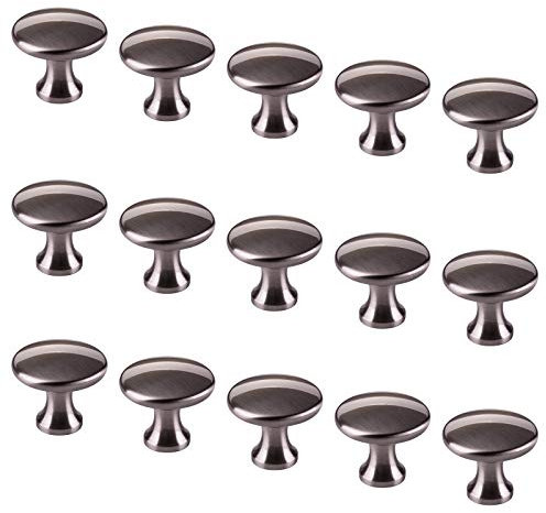 15 x SO-TECH® Möbelknopf DENISE Edelstahloptik Ø 29 mm - Design trifft auf Funktion - Knopfgriff Küchengriff Küchenknopf Möbelgriff