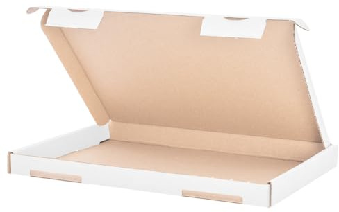 OfficeKing® 50 x Großbriefkartons 230 x 160 x 20 mm Weiß - Marken-Qualität Versandkarton Faltbox