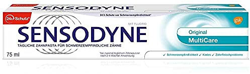 Sensodyne MultiCare Original Zahnpasta, Tägliche Zahnpasta mit Fluorid, 12x75ML, bei schmerzempfindlichen Zähnen