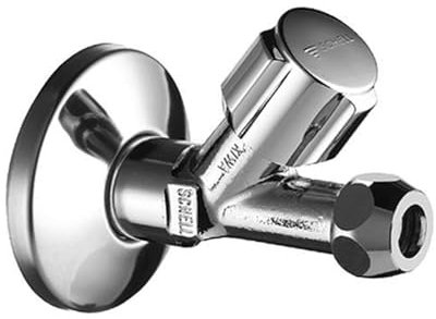 Schell Komfort-Schrägsitzventil 1/2 Zoll, Chrom, mit Verlängerung und Rosette