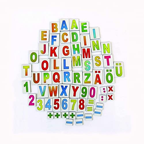 Magnet Buchstaben und Zahlen für Tafel + Tiermotive + Obst + Wochentage = 78 Teile