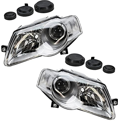 BESTPRICE 2x Hauptscheinwerfer vorne links + rechts H7 Frontscheinwerfer mit Stellmotor für Leuchtweiteregulierung, Kompatibel mit VW PASSAT B6 (3C2), PASSAT B6 Variant (3C5)