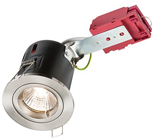 Knightsbridge VFAVRDGICCBR Fixed IC Fire-Rated Downlight Metal, Chrome, GU10, 50 W, 230 V