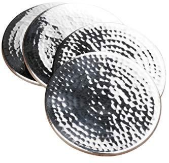 Premier Housewares Untersetzer aus gehämmertem Edelstahl - 4er Set