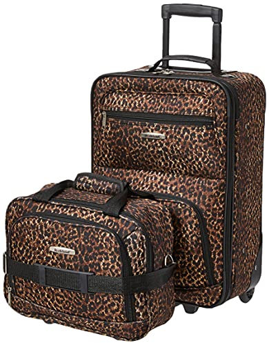 Rockland Modisches Softside-Gepäck-Set, Leopard, Einheitsgröße, Modisches Softside-Gepäck-Set
