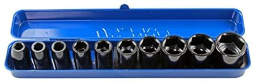 10pc 1/2 dr Shallow Impact Socket Set Metric 9 to 27mm