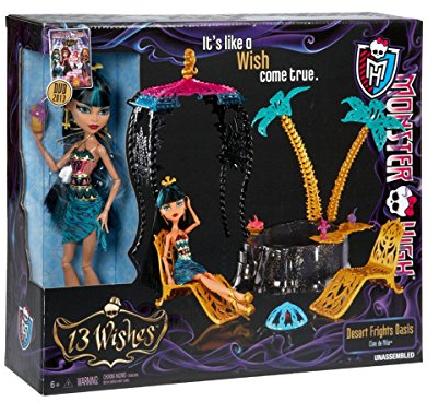 Monster High Mattel Y7716 13 Wünsche Cleo und Wüstenoase, inklusive 1 Puppe