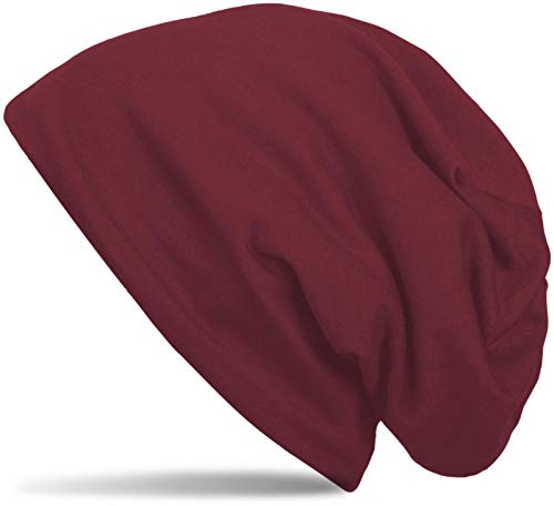 styleBREAKER Unisex Beanie Mütze Einfarbige mit Thermo-Fleece Futter, warme Winter Mütze gefüttert 04024008, Farbe:Bordeaux-Rot
