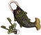 Exotic India Fisch-Pad-Schloss, Schlüsselschloss, 6,3 cm breit, 17,8 cm hoch, Messing, Schwarz und Grün