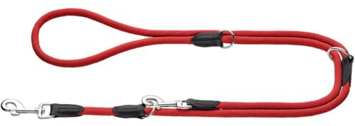 HUNTER Verstellbare Hundeführleine FREESTYLE, Farbe: rot, robust & wetterfest, 3-fach verstellbar, Tau mit Polyamid-Kern, liegt weich in der Hand, pflegeleicht, Größe: 0,8/200
