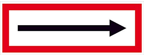 Betriebsausstattung24 Richtungspfeil -> - Aluminium, geprägt - 21,0 x 7,4 cm - Hinweisschild für die Feuernwehr - DIN 4066 (D2)