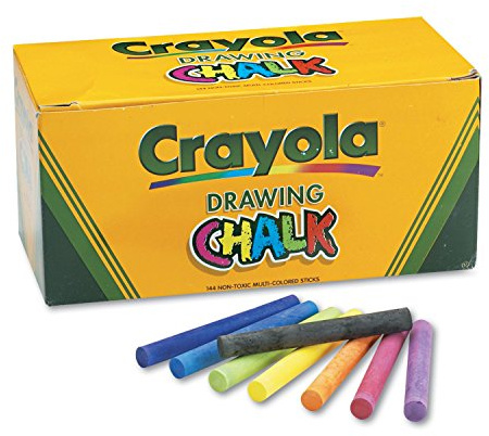 Colored Drawing Chalk, Six Each of 24 Assorted Colors, 144 Sticks/Set