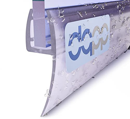 DQ-PP Duschdichtung 130cm – für 3,5mm - 5mm Glastür Stärke – UK04 – Wasserablaufprofil Wasserabweisprofil – Duschabdichtung Duschwand – Ersatzteile für Duschkabine – Transparent