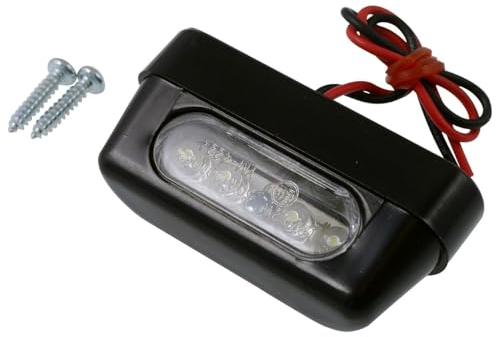 Nummernschildbeleuchtung LED Motorrad, Quad, Roller, ABS schwarz, 56x20mm