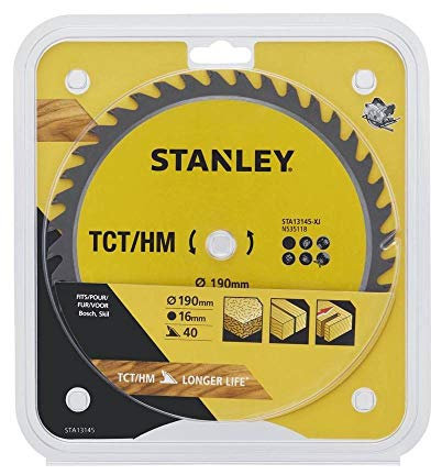 STANLEY - Lame Circulaire TCT 190x16mm - 40 dents ATBS- TA13145-XJ