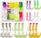 17pcs Soft Fishing Lures Jig Heads Hooks Kit Soft Plastic Grubs Worm Shad Swimbait Crappie Jig Head Hooks Lure Kit for Saltwater Freshwater Fishing