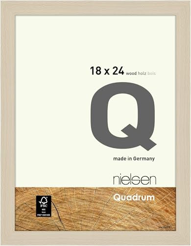 nielsen Bilderrahmen, 18 x 24 cm, Holz, Ahorn, Fotorahmen zum Auftstellen und Aufhängen im Hoch- & Querformat, Echtglas, Quadrum