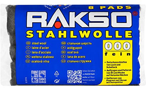 Connex COX980921 Tampon abrasif en paille de fer Extra Fin Grain 000 8 pièces