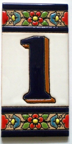 Spanische Hausnummern und Buchstaben aus Keramik - Fliesen / mediterranes Flair, Azulejos - 1