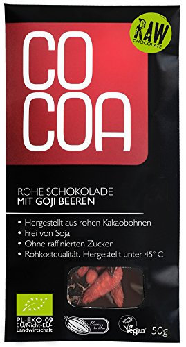 COCOA - Barre Chocolat Noir BIO aux Baies de Goji - A l'unité (50g)