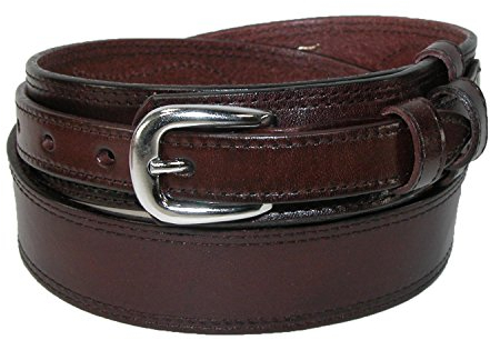 CTM Ranger Gürtel für Herren, Leder, abnehmbare Schnalle, Braun, 36