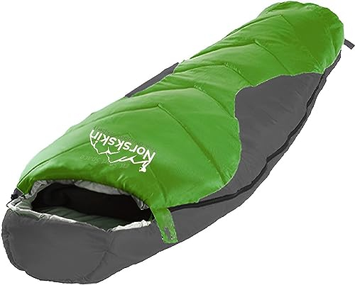 Norskskin L Mumienschlafsack Umea Schlafsack für 4 Jahreszeiten 1,9 Kg Leicht Extrem bis -23 Grad für Winter Sommer Frühjahr Herbst Koppelbar
