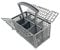 SPARES2GO Dishwasher Cutlery Basket Cage Lid & Removable Handle (235 x 242 x 130mm) Grey