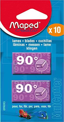 Maped - Lames de Cutter à 90° Coupe Droite pour Outils de Coupe MatCutter et Advanced MatCutter - Boîte de 10 Lames de Cutter de Rechange