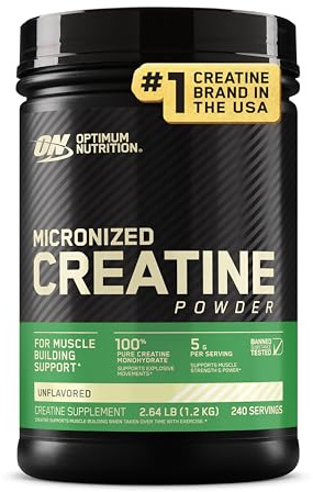 Optimum Nutrition Micronized Creatine Monohydrate Powder, Unflavored, 240 Servings, 1200 Grams (Packaging May Vary)