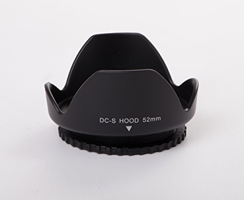 vhbw Pare-Soleil pour Objectif 52mm - Cache, Noir, Plastique, Tulipe